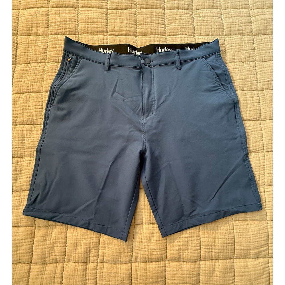 Hurley Shorts Mens 38 Blue‎ Hybrid Stretch Quick Dry Chino Style